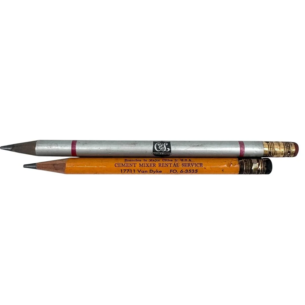 Vintage Detroit Advertising Pencils C&L Alumilux One-Way Trailer Scripto Leads